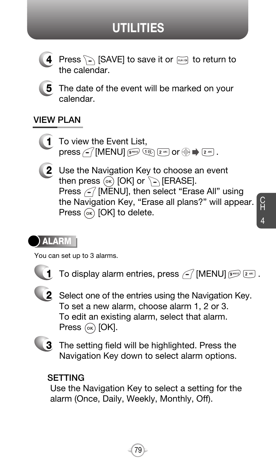 Utilities | Audiovox CDM-8615 User Manual | Page 82 / 131