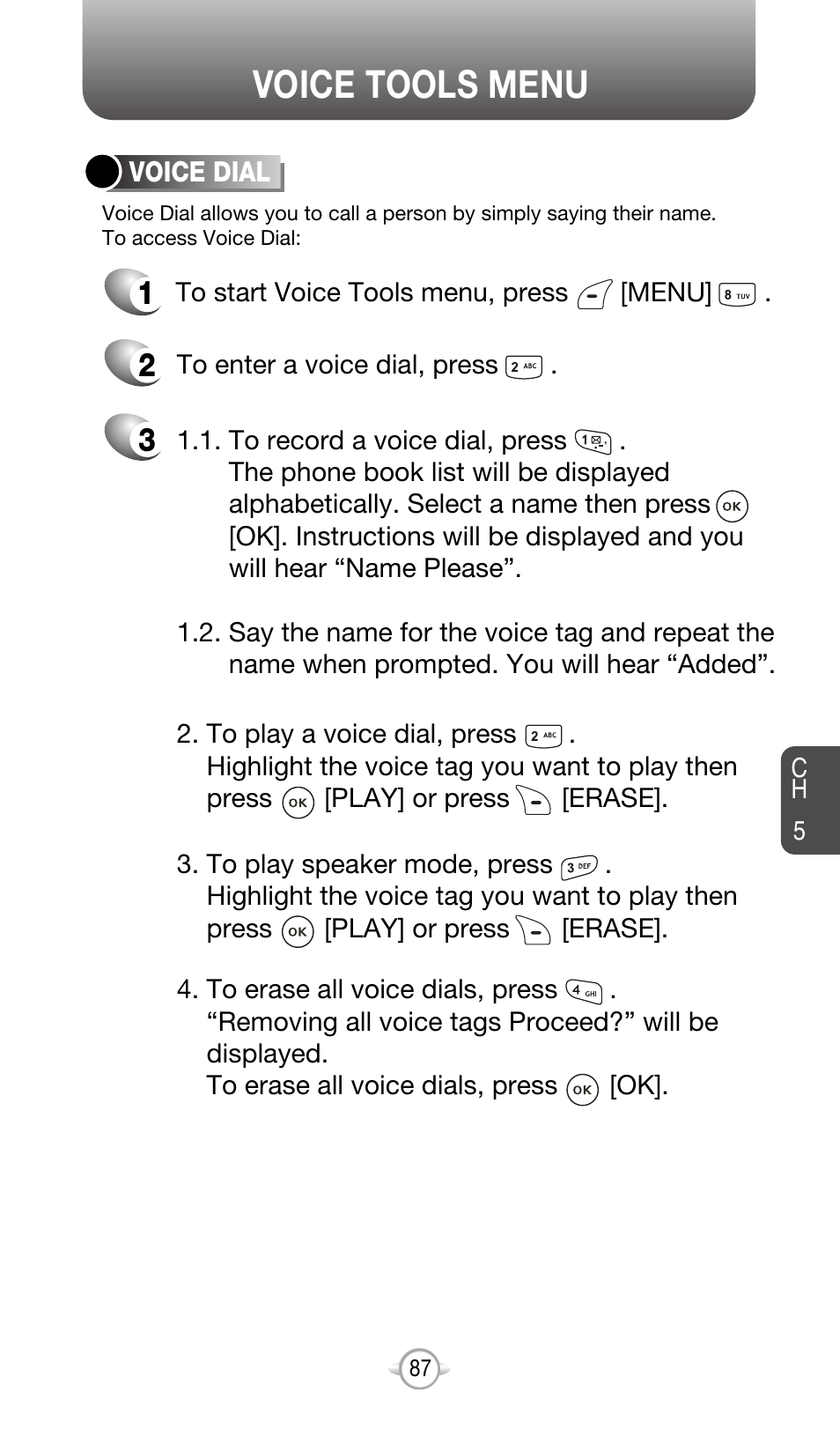 Voice tools menu | Audiovox CDM-8615 User Manual | Page 90 / 131