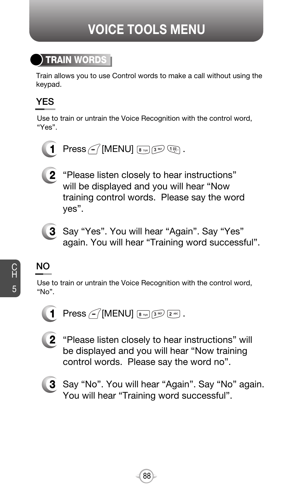 Voice tools menu | Audiovox CDM-8615 User Manual | Page 91 / 131