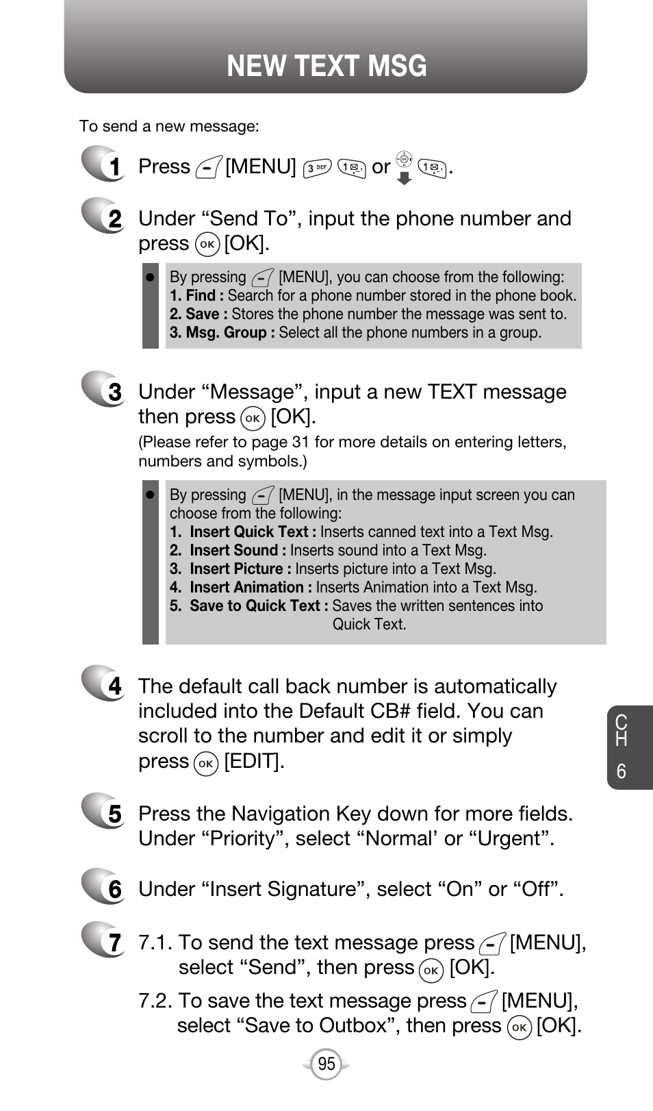 New text msg | Audiovox CDM-8615 User Manual | Page 98 / 131
