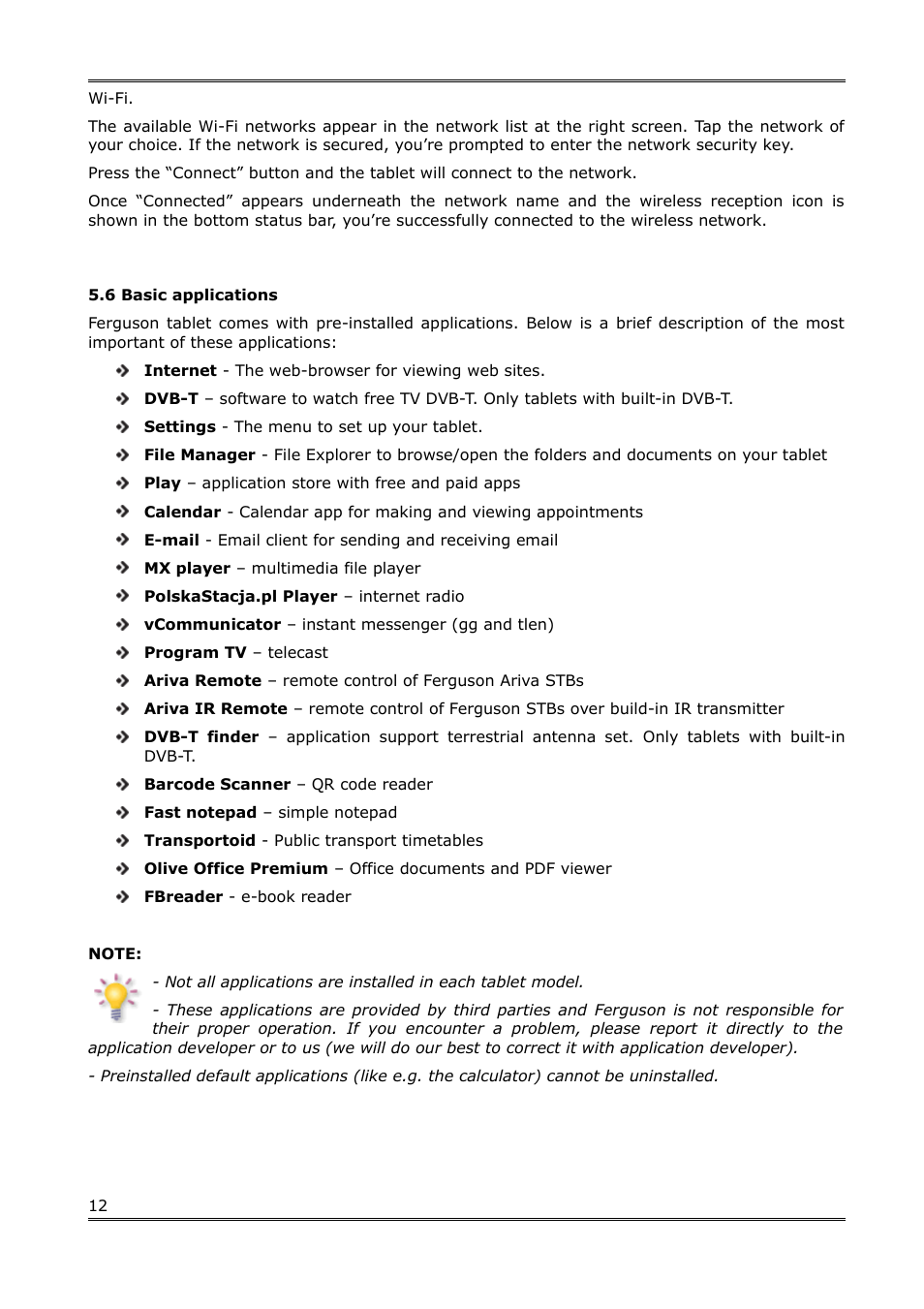 6 basic applications | Ferguson Regent TV7 User Manual | Page 12 / 18