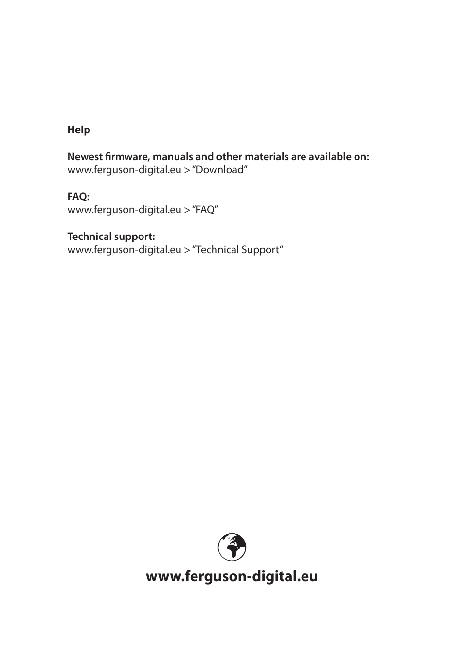 Ferguson S3plus User Manual | Page 21 / 21