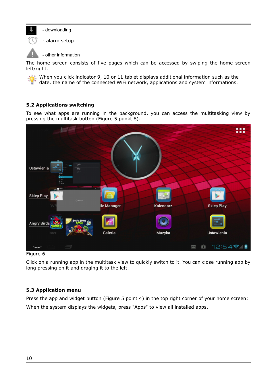 2 applications switching, 3 application menu | Ferguson S3 User Manual | Page 11 / 20