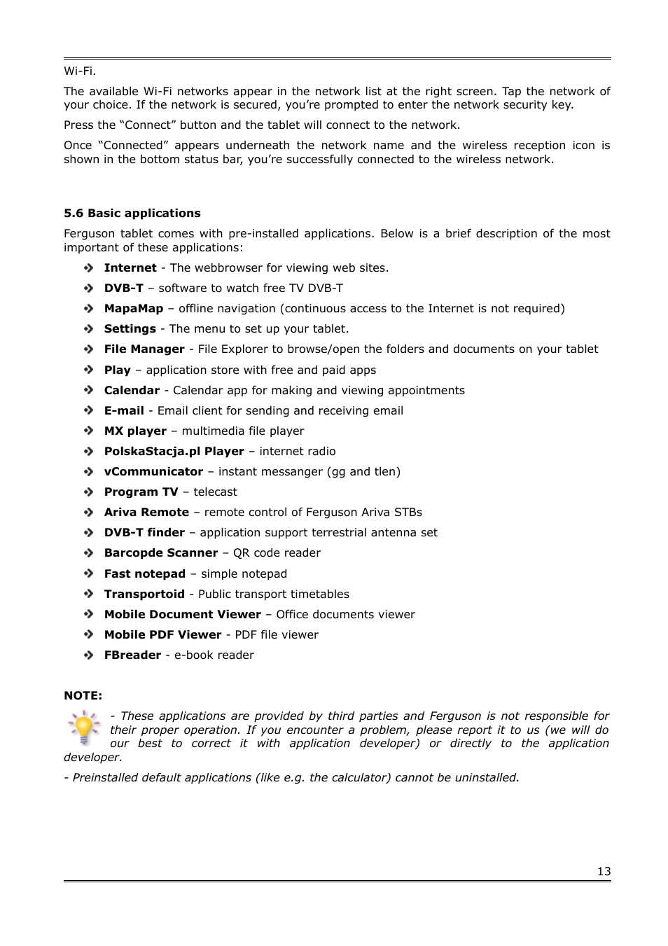 6 basic applications | Ferguson S3 User Manual | Page 14 / 20