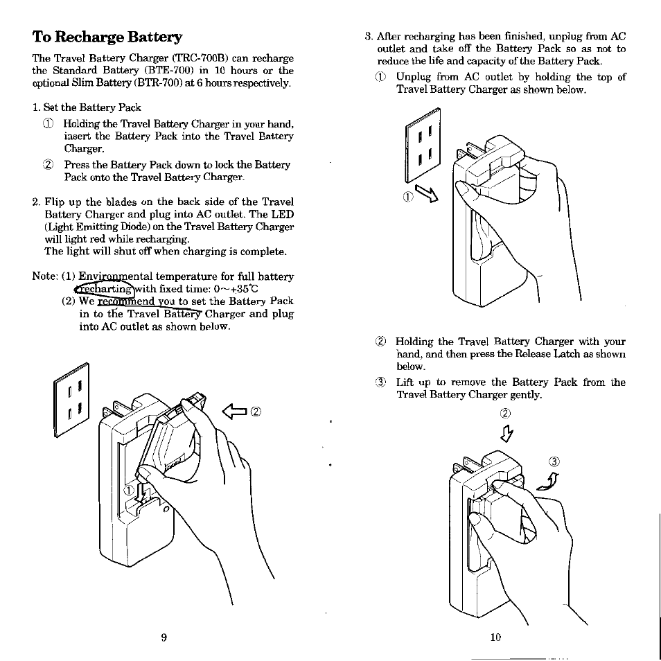 To recharge battery | Audiovox MVX-430 User Manual | Page 6 / 20
