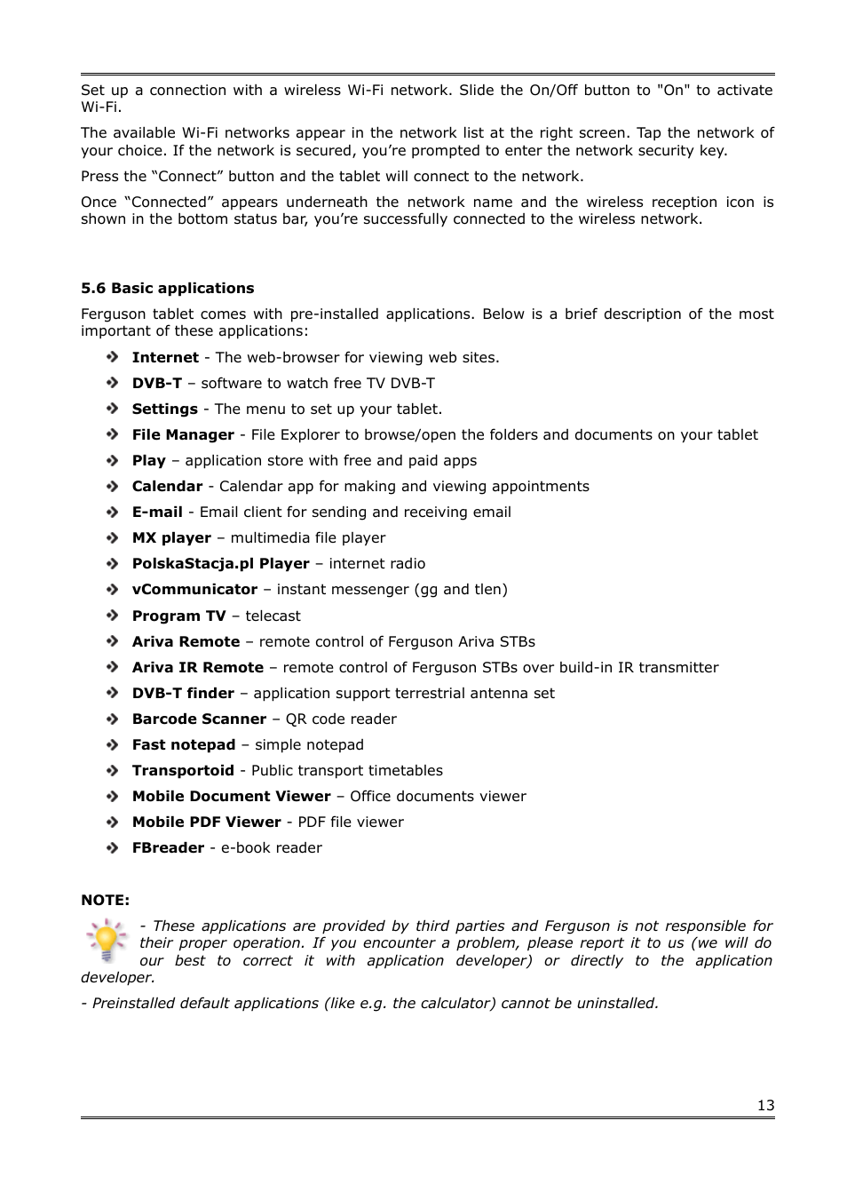 6 basic applications | Ferguson Regent TV8 User Manual | Page 14 / 20