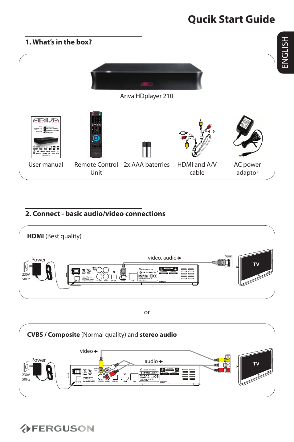 Ferguson Ariva HDplayer 210 User Manual | 36 pages