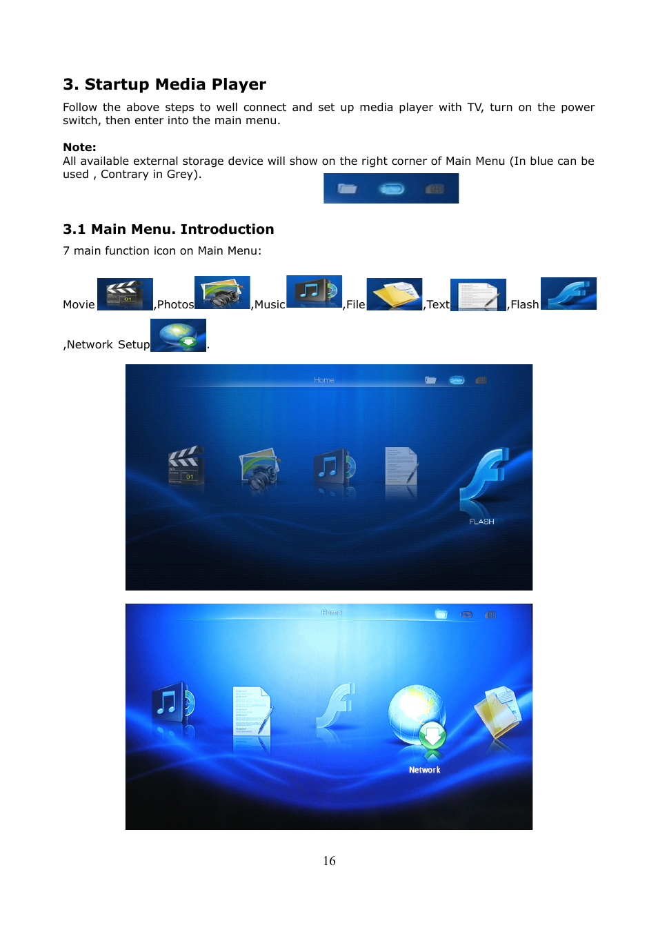 Startup media player, 1 main menu. introduction | Ferguson Ariva HDplayer 200A User Manual | Page 16 / 46