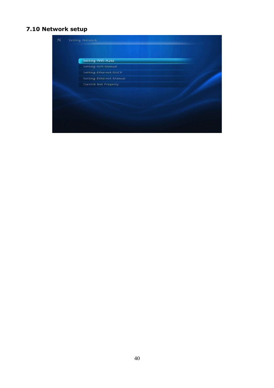 10 network setup | Ferguson Ariva HDplayer 200A User Manual | Page 40 / 46