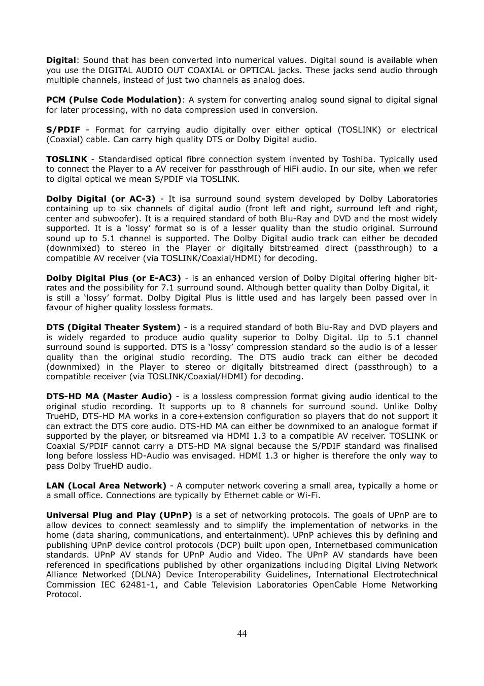 Ferguson Ariva HDplayer 200A User Manual | Page 44 / 46