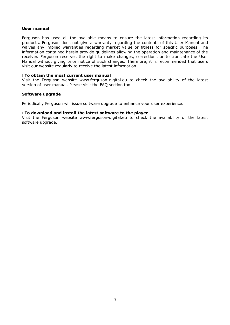Ferguson Ariva HDplayer 200A User Manual | Page 7 / 46