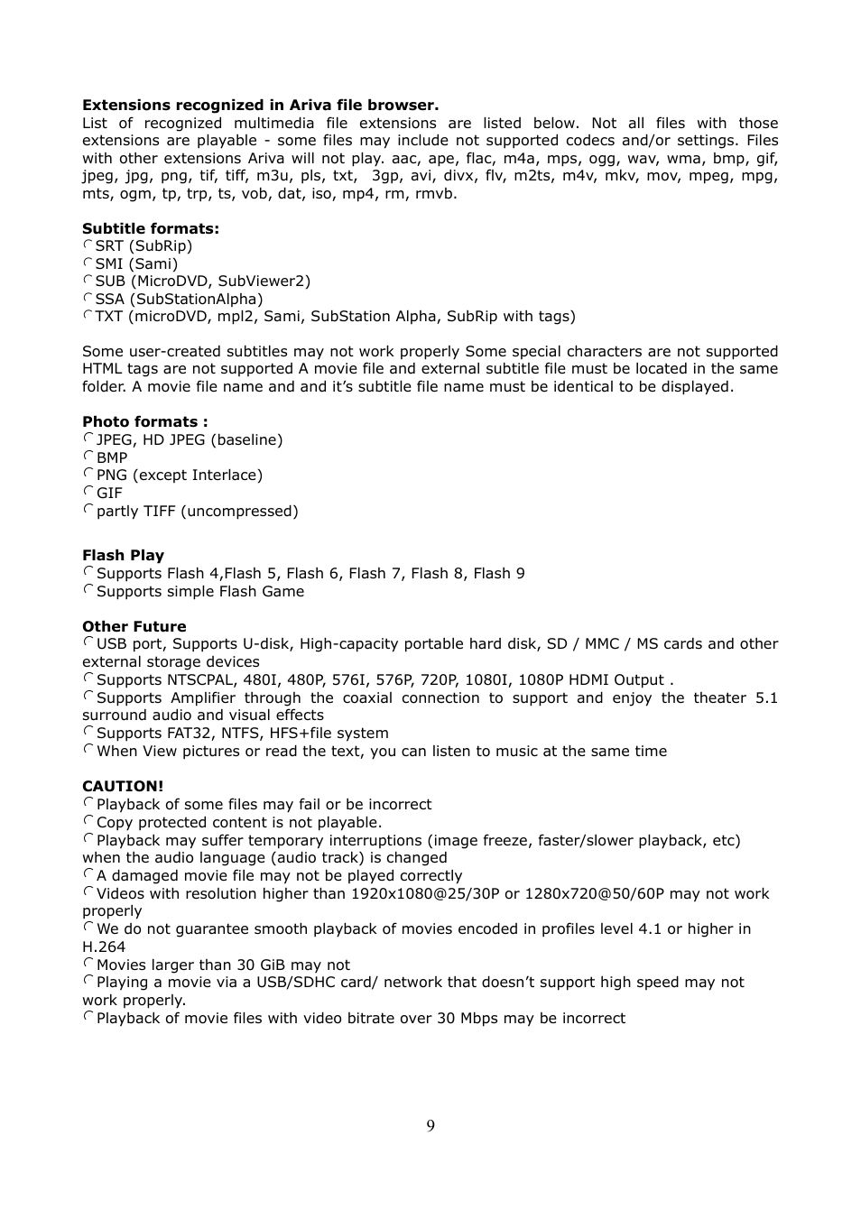 Ferguson Ariva HDplayer 200A User Manual | Page 9 / 46