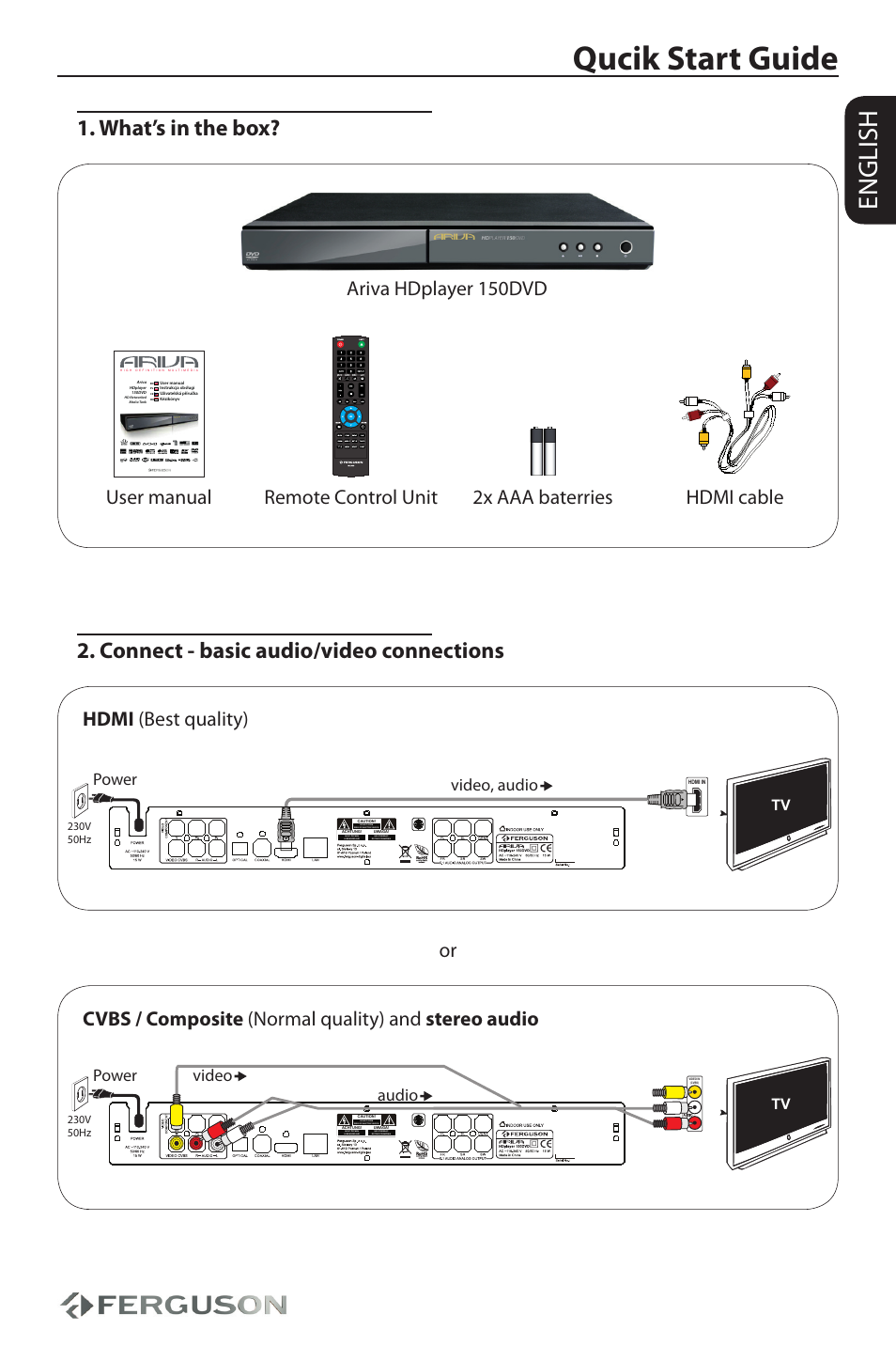 Ferguson Ariva HDplayer 150DVD User Manual | 32 pages