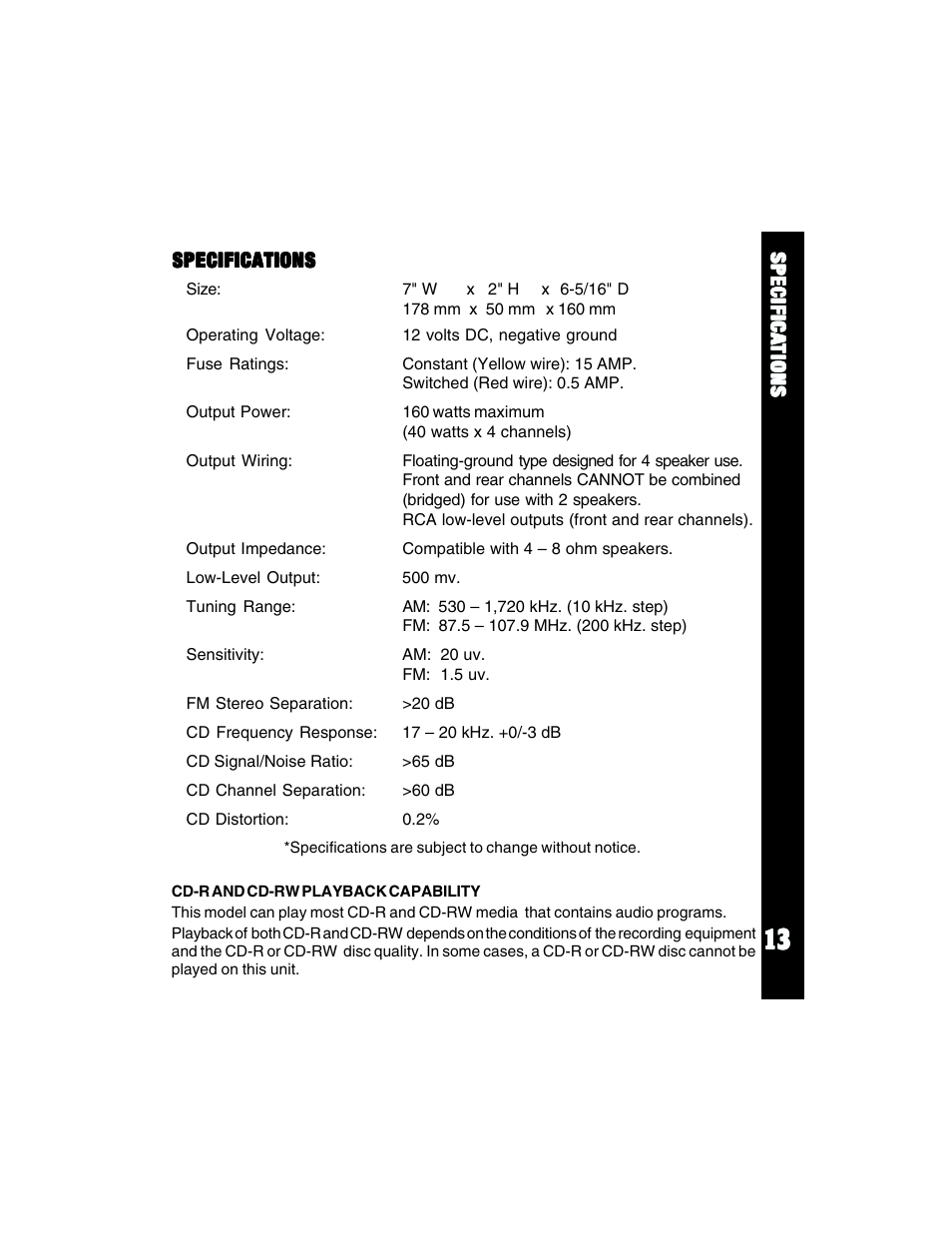 Audiovox Rampage ACD88 User Manual | Page 13 / 20