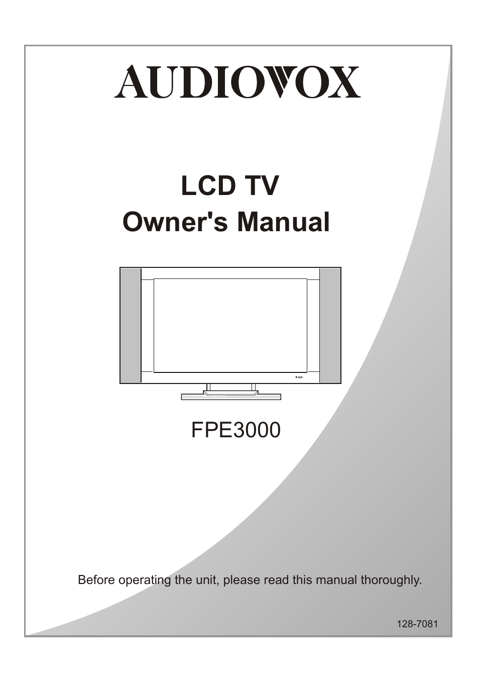 Audiovox FPE3000 User Manual | 43 pages