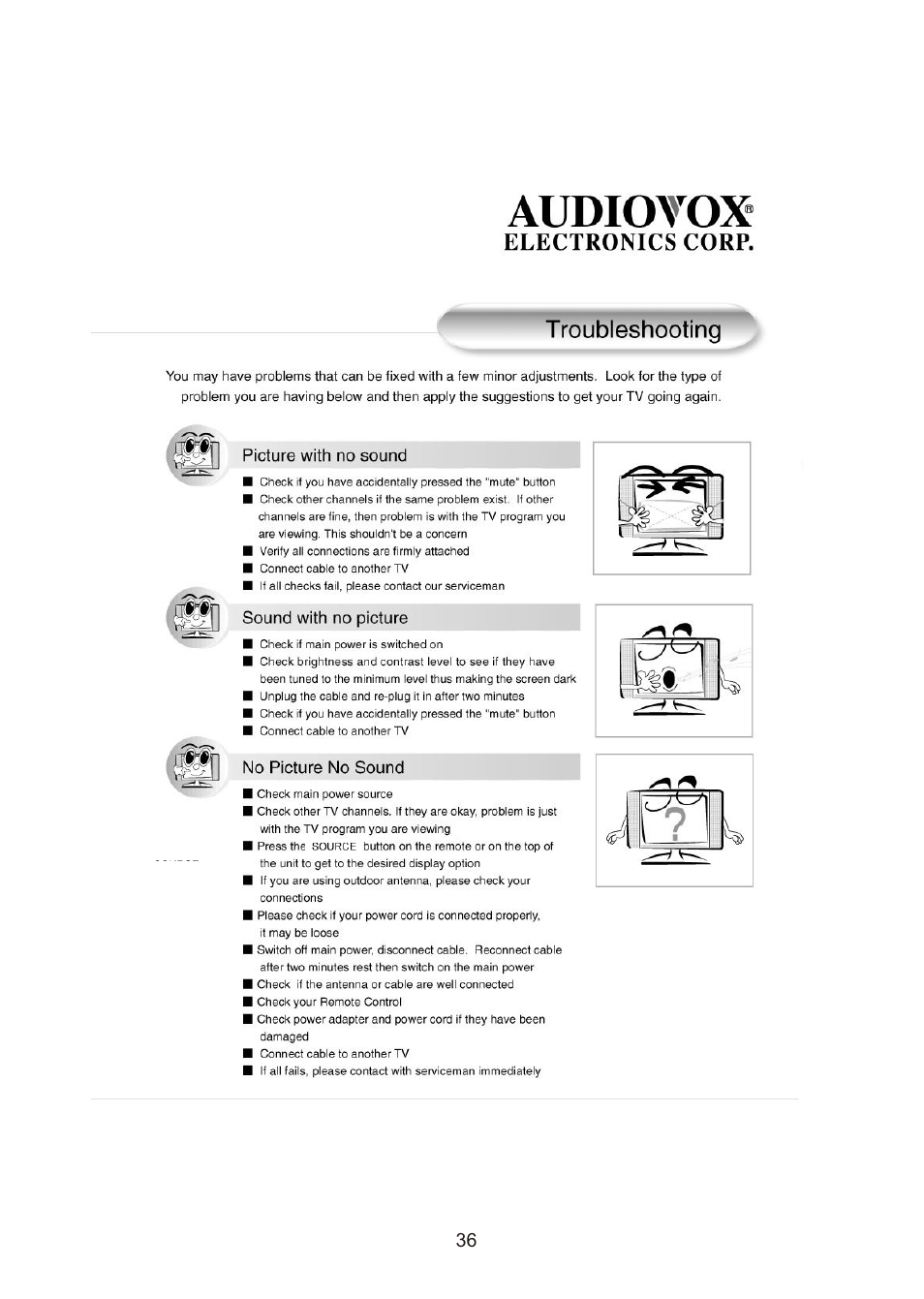Audiovox FPE3000 User Manual | Page 36 / 43
