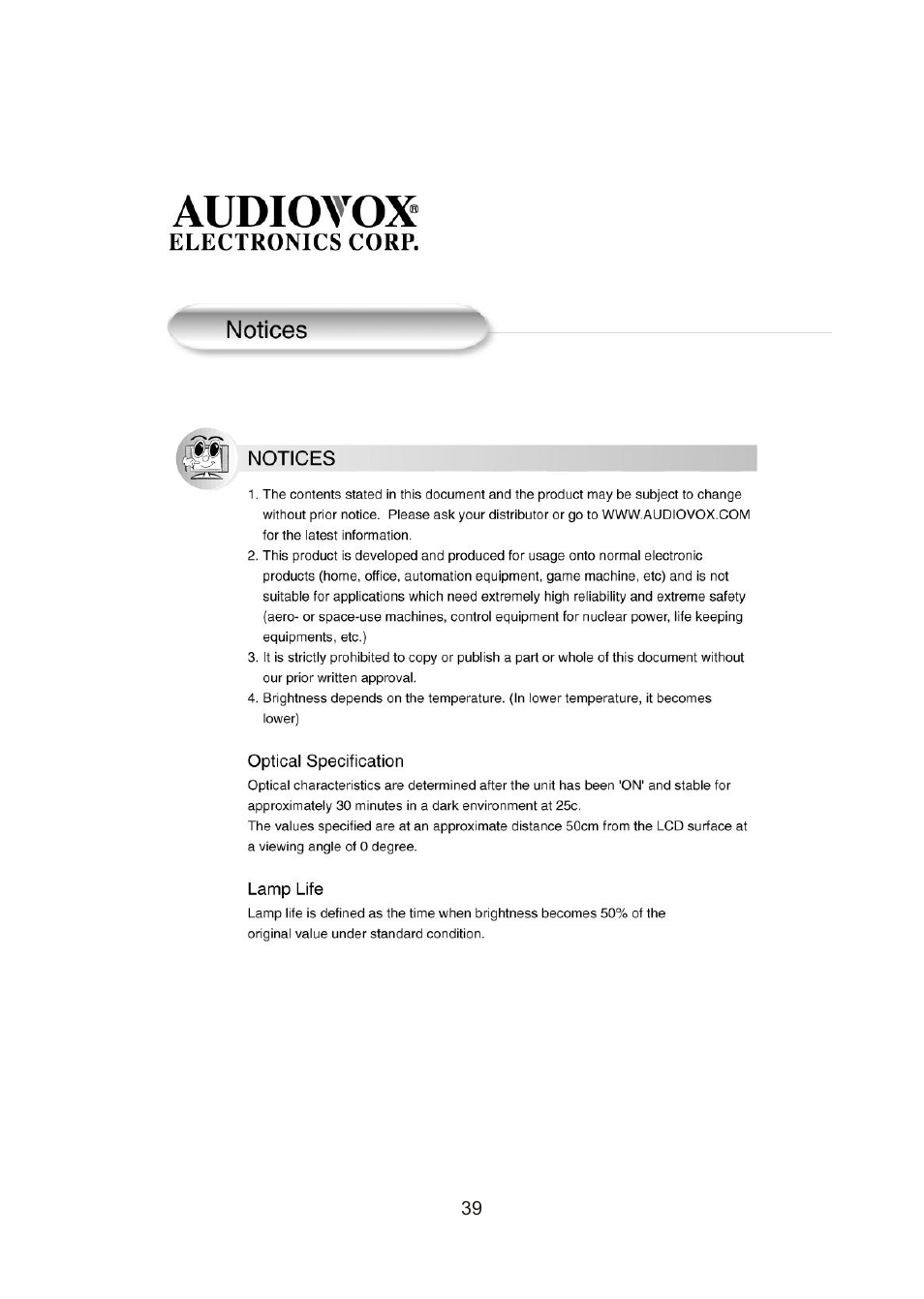 Audiovox FPE3000 User Manual | Page 39 / 43