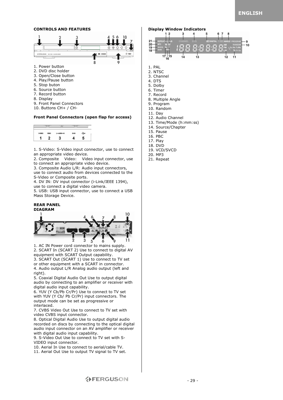 Ferguson RW-770 HD User Manual | Page 29 / 97