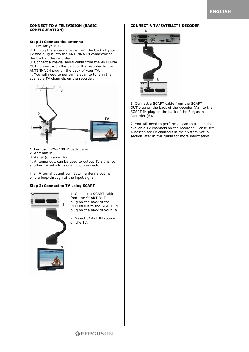 Ferguson RW-770 HD User Manual | Page 30 / 97