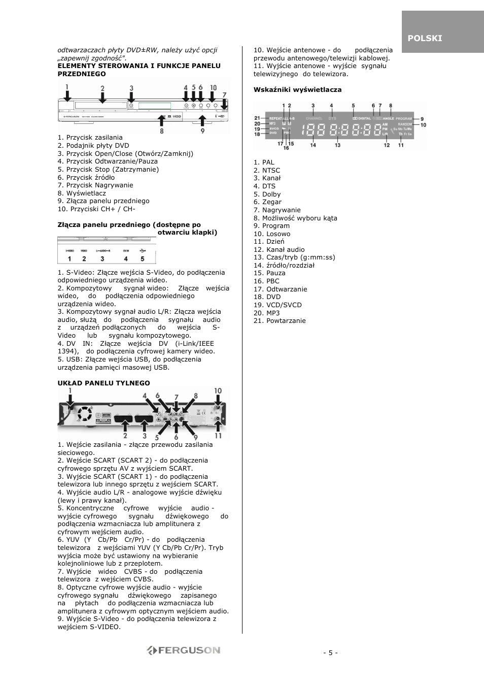 Ferguson RW-770 HD User Manual | Page 5 / 97