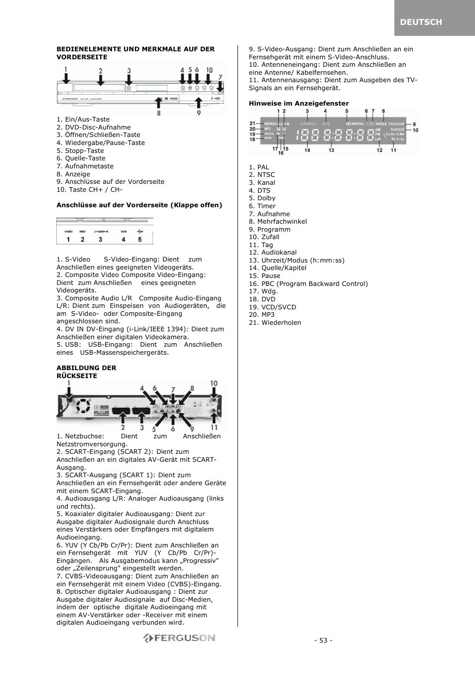 Ferguson RW-770 HD User Manual | Page 53 / 97
