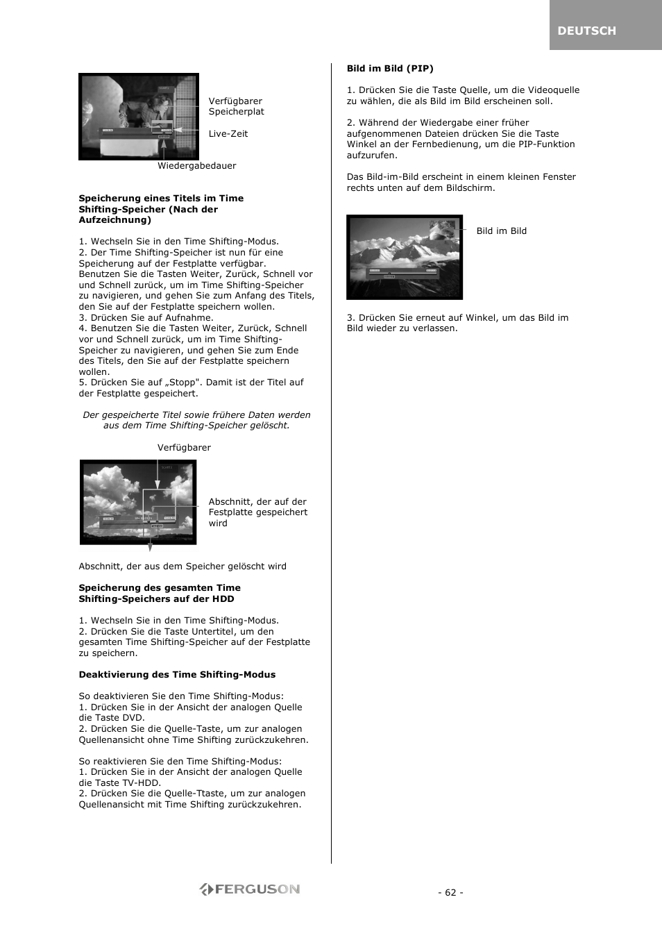 Ferguson RW-770 HD User Manual | Page 62 / 97