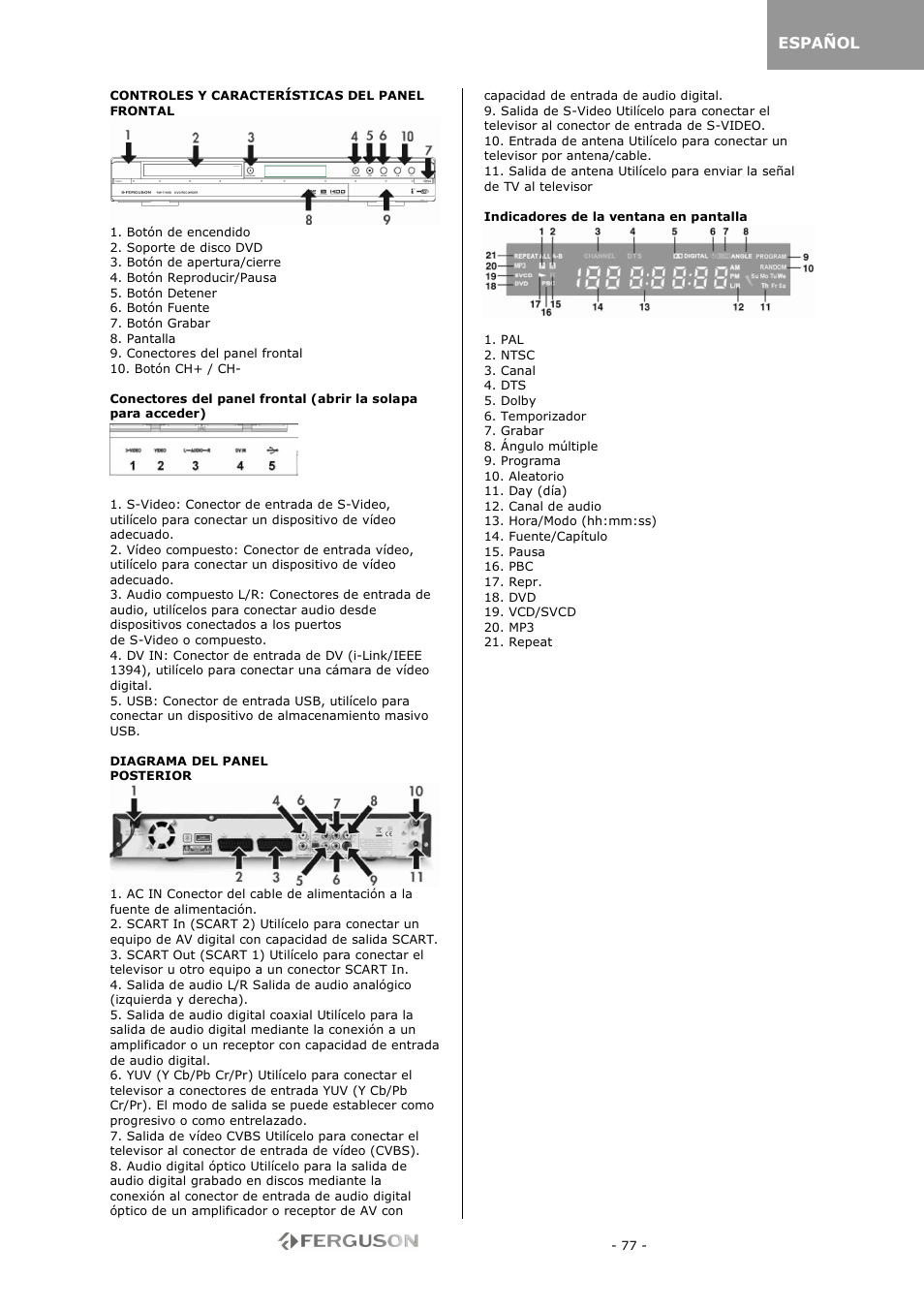 Ferguson RW-770 HD User Manual | Page 77 / 97