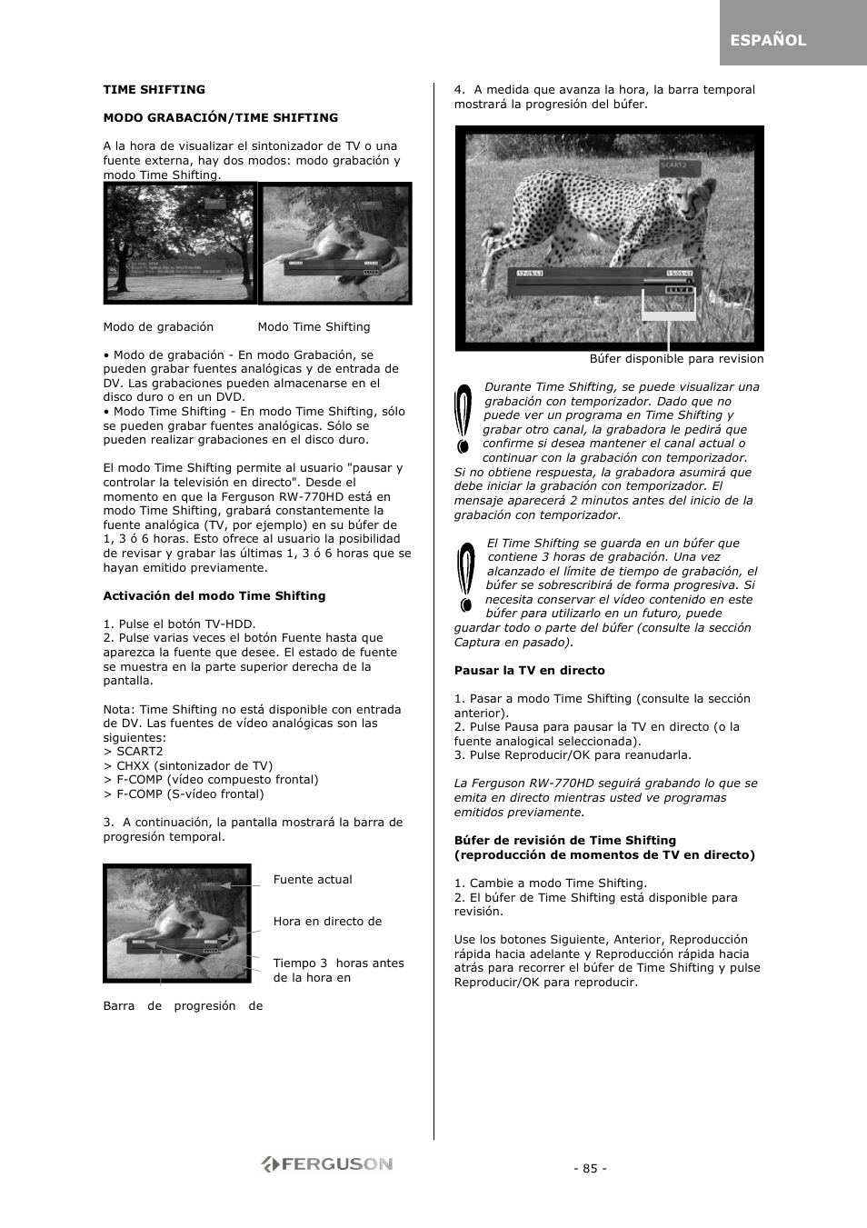 Ferguson RW-770 HD User Manual | Page 85 / 97