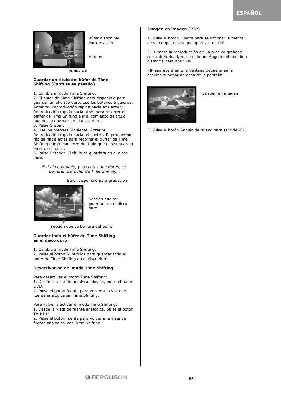 Ferguson RW-770 HD User Manual | Page 86 / 97