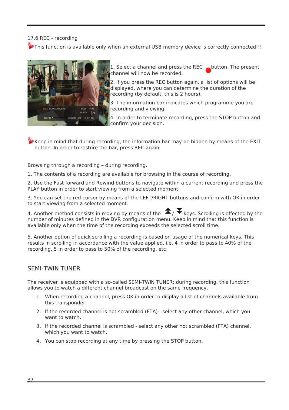 Semi-twin tuner | Ferguson Ariva 102 cable User Manual | Page 37 / 41