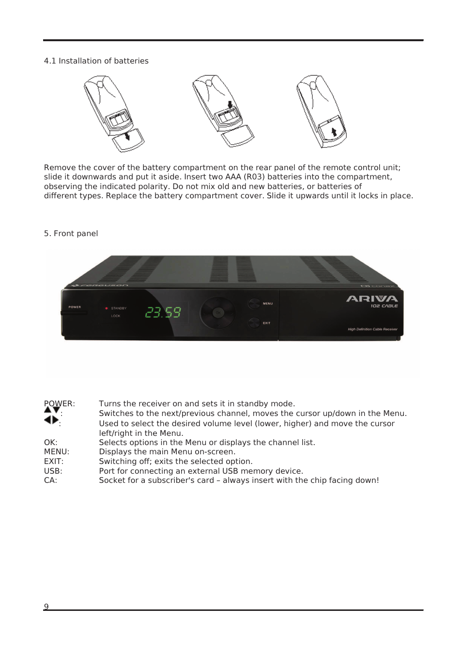 Ferguson Ariva 102 cable User Manual | Page 9 / 41