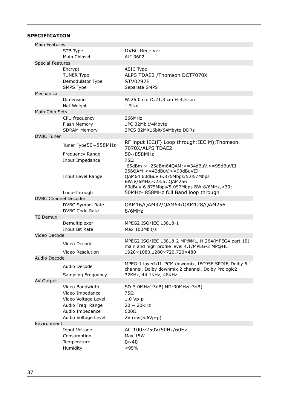 Ferguson Ariva 100 cable User Manual | Page 37 / 38