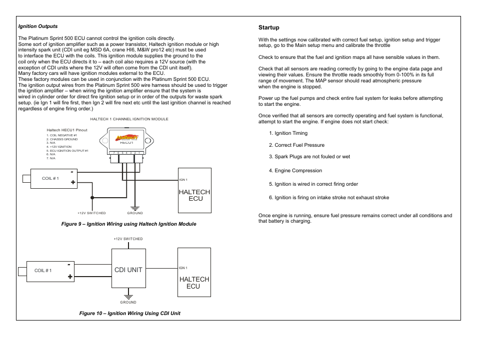Haltech ecu, Cdi unit | Haltech Platinum Sprint 500 (HT050700) User Manual | Page 8 / 20