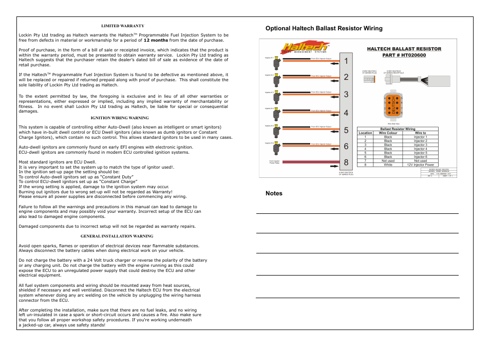 Haltech Platinum Sprint RE (HT050900) User Manual | Page 2 / 32