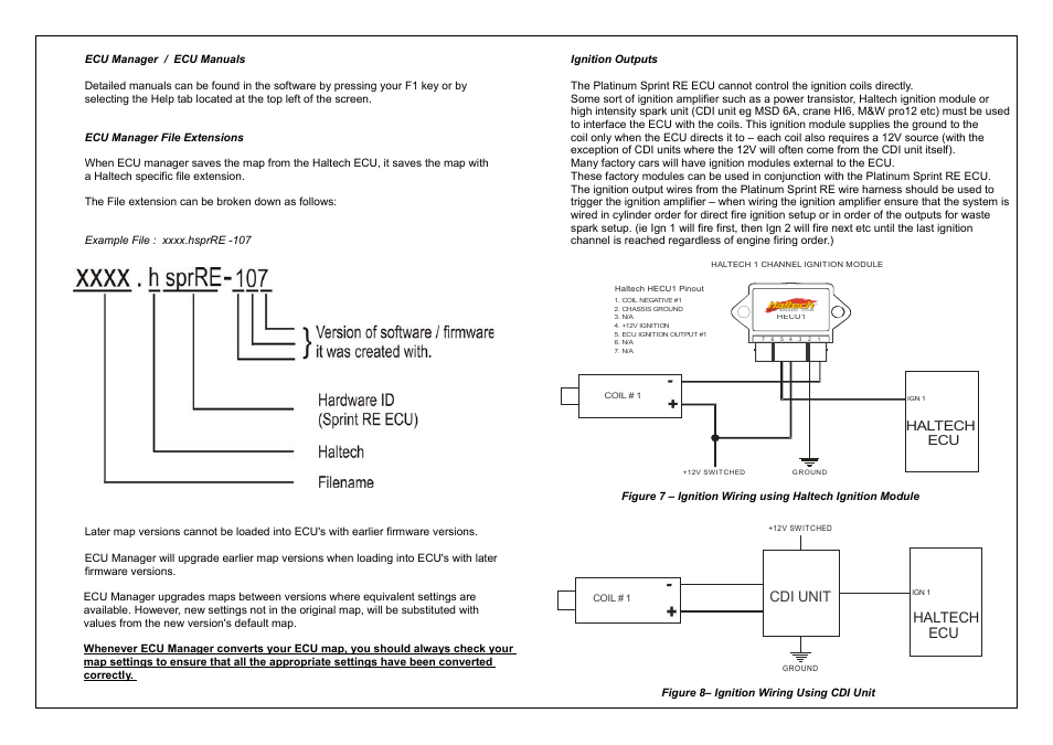 Haltech ecu, Cdi unit | Haltech Platinum Sprint RE (HT050900) User Manual | Page 26 / 32