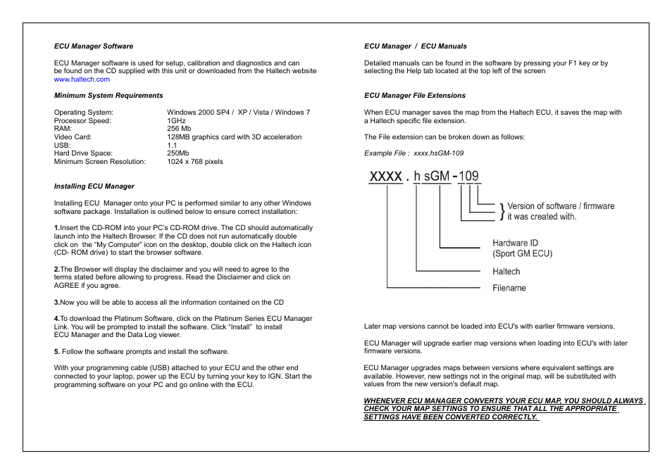 Haltech Platinum Sport GM (HT051100) User Manual | Page 8 / 16