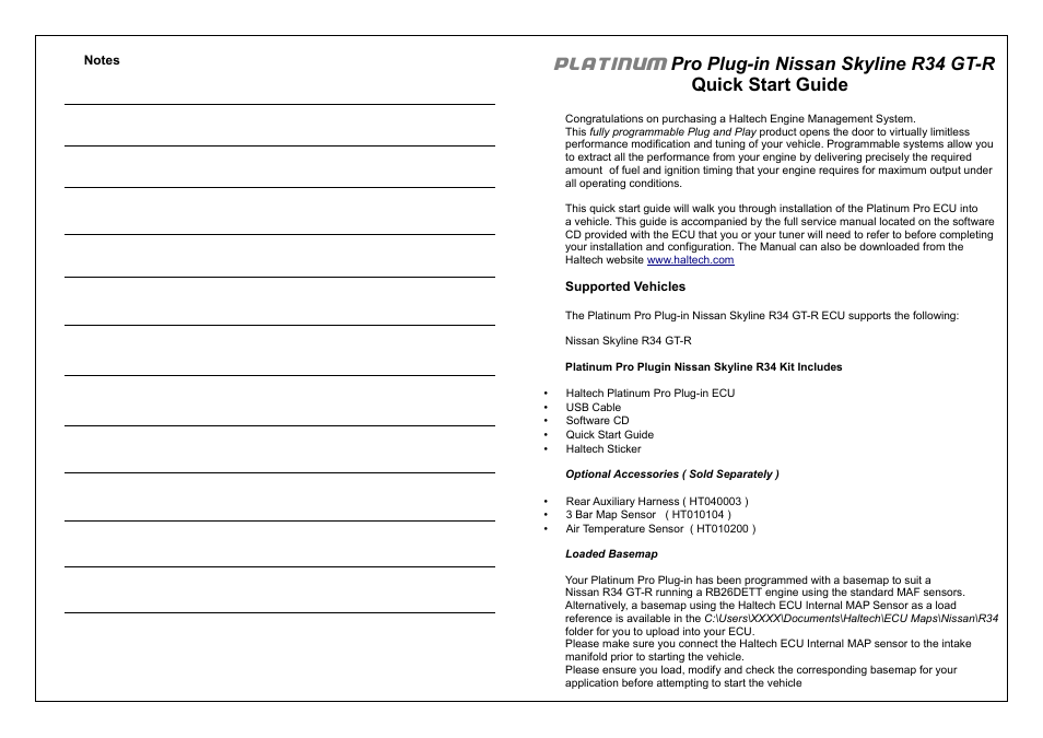 Platinum | Haltech Platinum PRO PLUG-IN Nissan Skyline R34 GT-R (HT055006) User Manual | Page 14 / 16