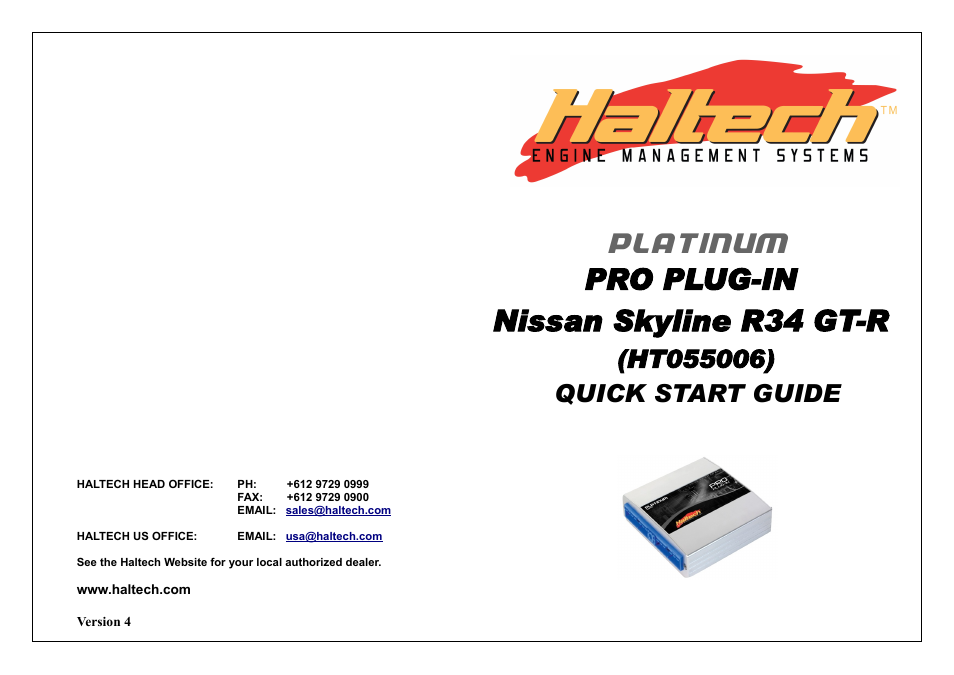Platinum, Pro plug-in nissan skyline r34 gt-r | Haltech Platinum PRO PLUG-IN Nissan Skyline R34 GT-R (HT055006) User Manual | Page 16 / 16