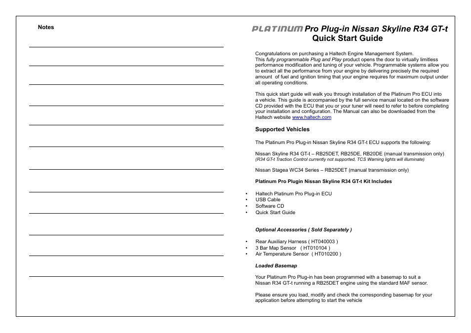 Platinum | Haltech Platinum PRO PLUG-IN Nissan Skyline R34 GT-t (HT055105) User Manual | Page 14 / 16