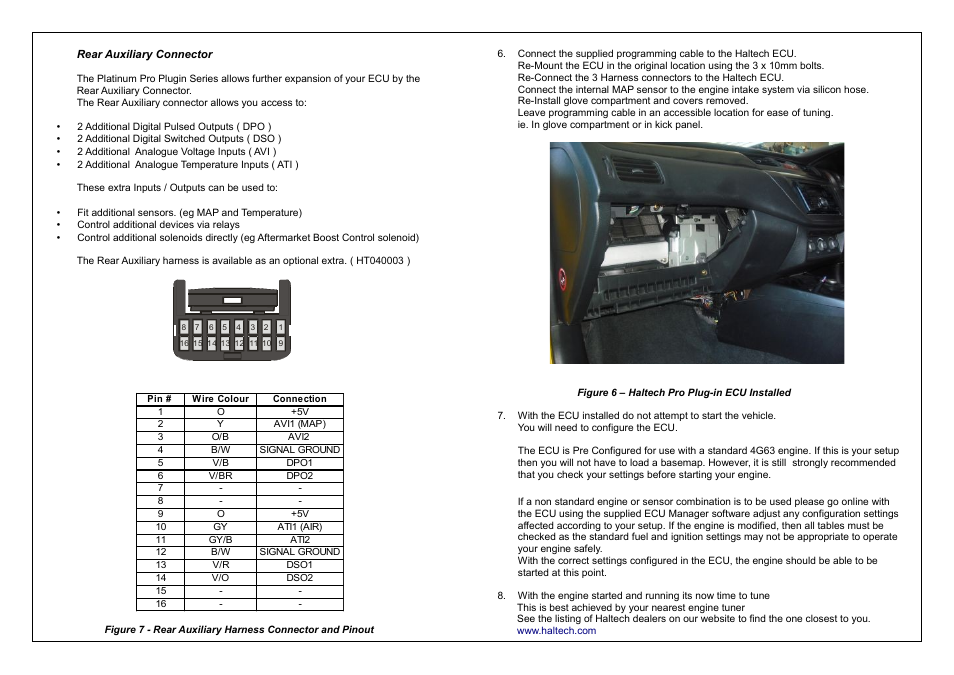 Haltech Platinum PRO PLUG-IN Mitsubishi Evolution 9 2005 - 2007 (HT055064) User Manual | Page 7 / 16