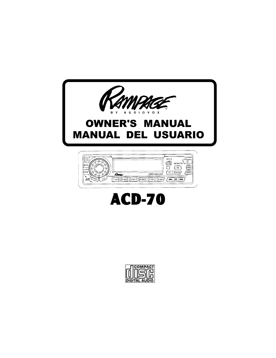 Audiovox Rampage ACD-70 User Manual | 38 pages