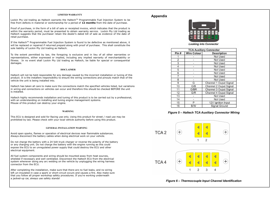 Appendix | Haltech Thermocouple Amplifier TCA 2 (HT059920 / HT059921) ( A / B ) User Manual | Page 7 / 8