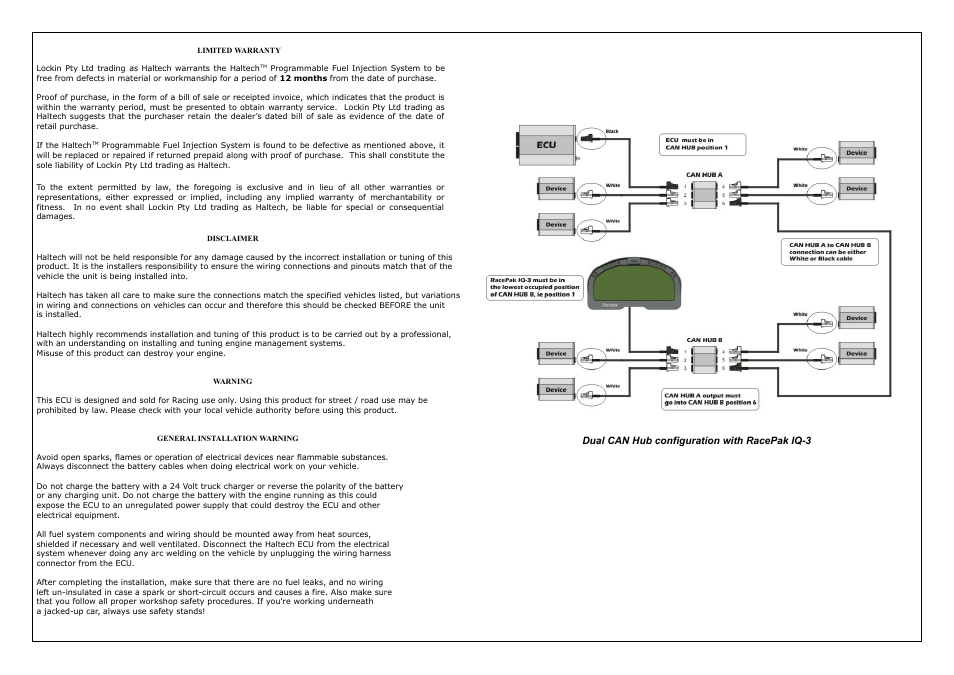 Haltech PLATINUM Series Haltech CAN Hub (HT059990) User Manual | Page 2 / 12