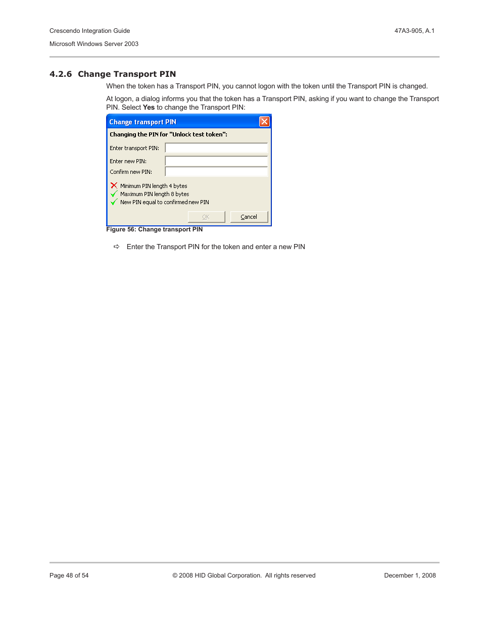 Token that has a transport pin (section | HID Crescendo Integration User Manual | Page 48 / 54