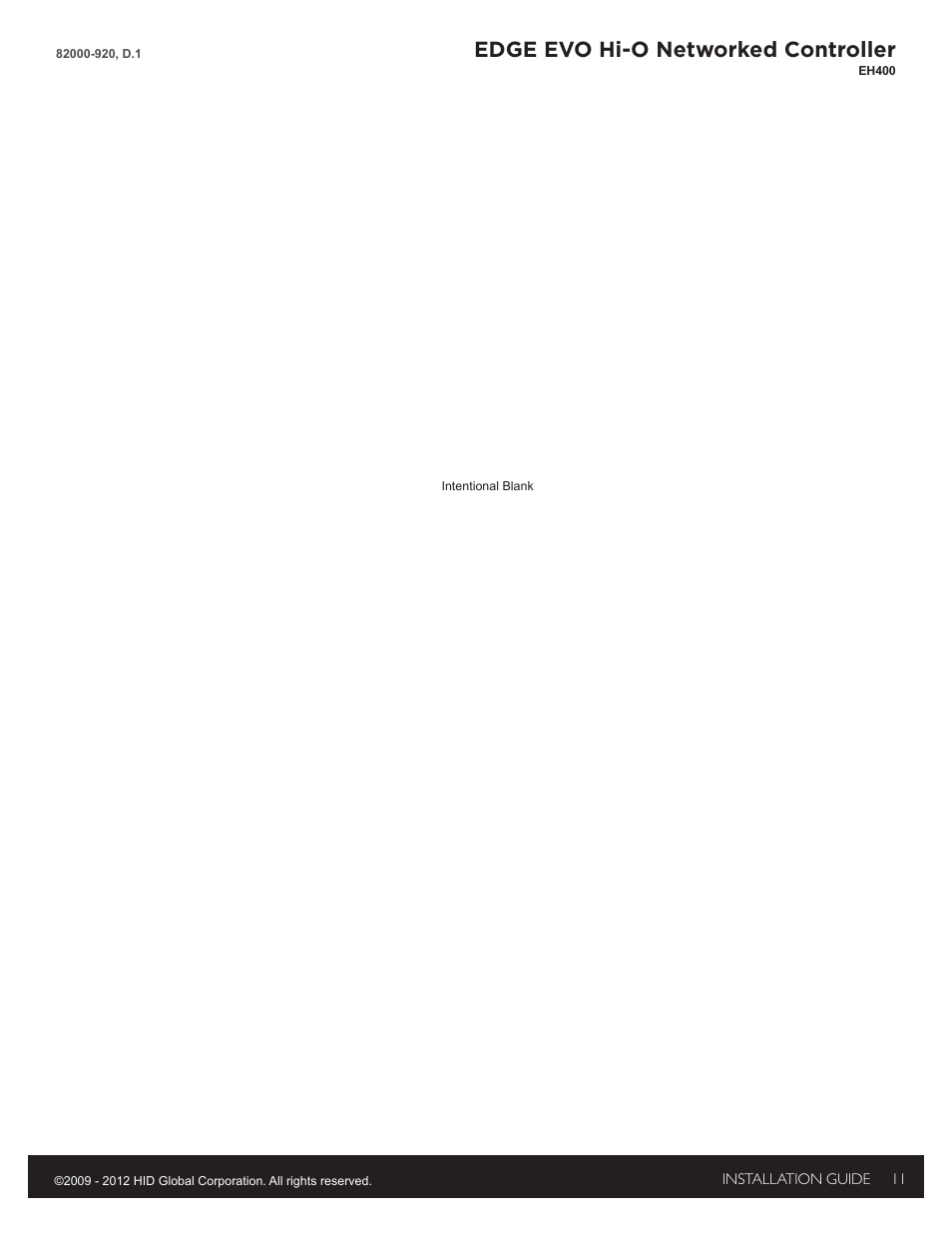 Edge evo hi-o networked controller | HID EDGE EVO Solo ESH400 Hi-O Controller Installation Guide User Manual | Page 11 / 12