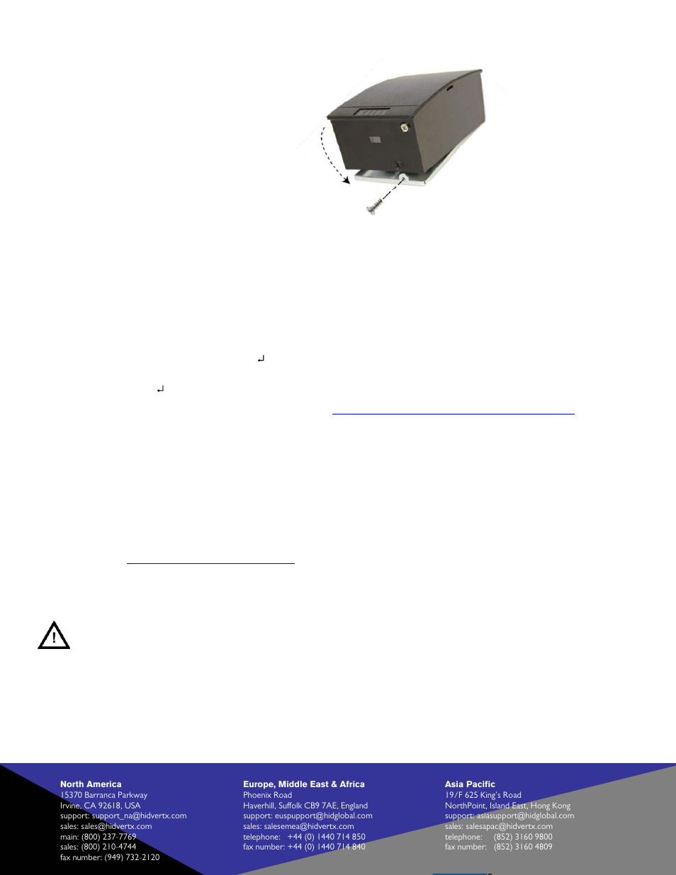 3 mount, 4 contact, 5 configure | 6 test, Mount, Contact, Configure, Test, Battery replacement | HID EDGE Reader Installation Guide User Manual | Page 2 / 2