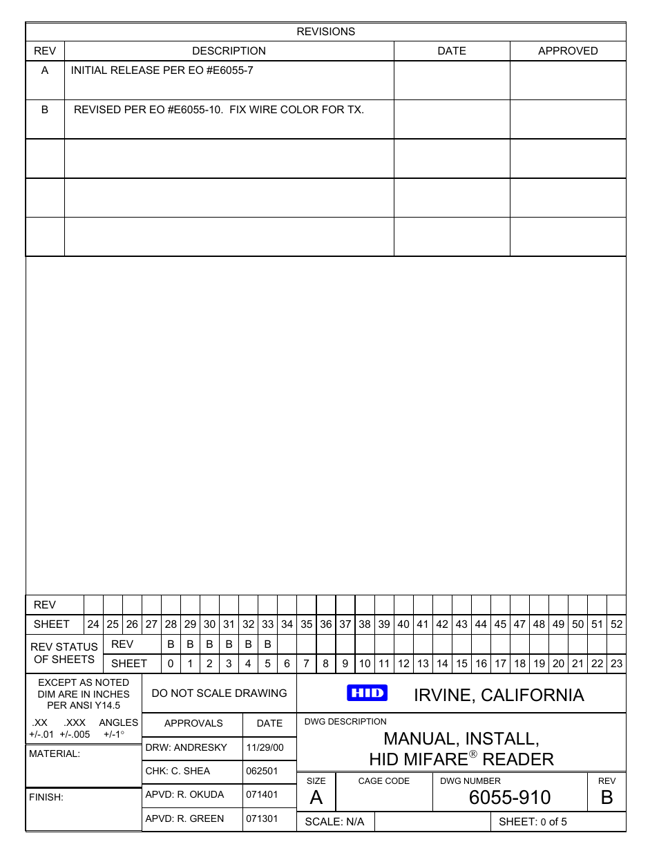 HID MIFARE Reader Installation Guide User Manual | 6 pages