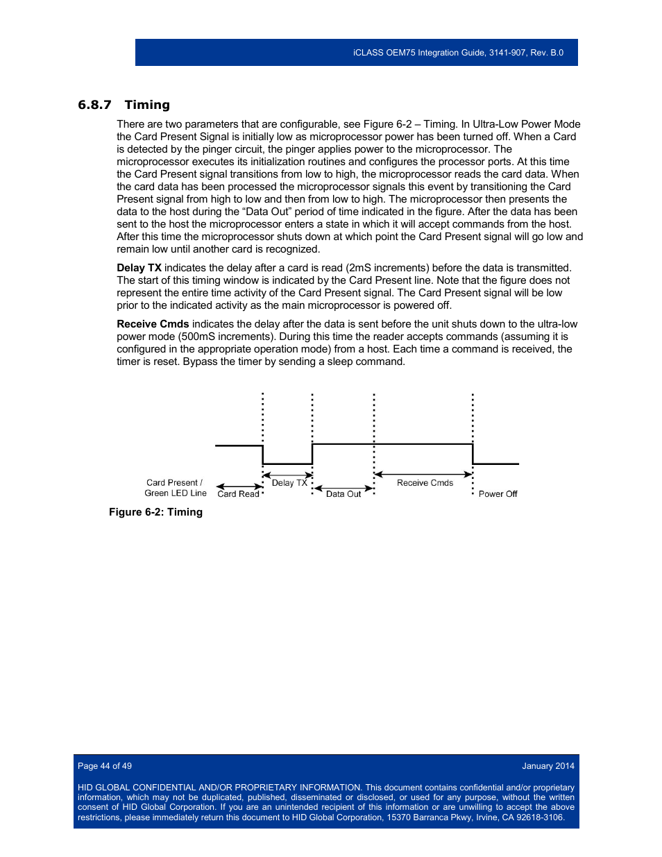 7 timing, Timing | HID Hi-O iCLASS Installation Guide User Manual | Page 44 / 49