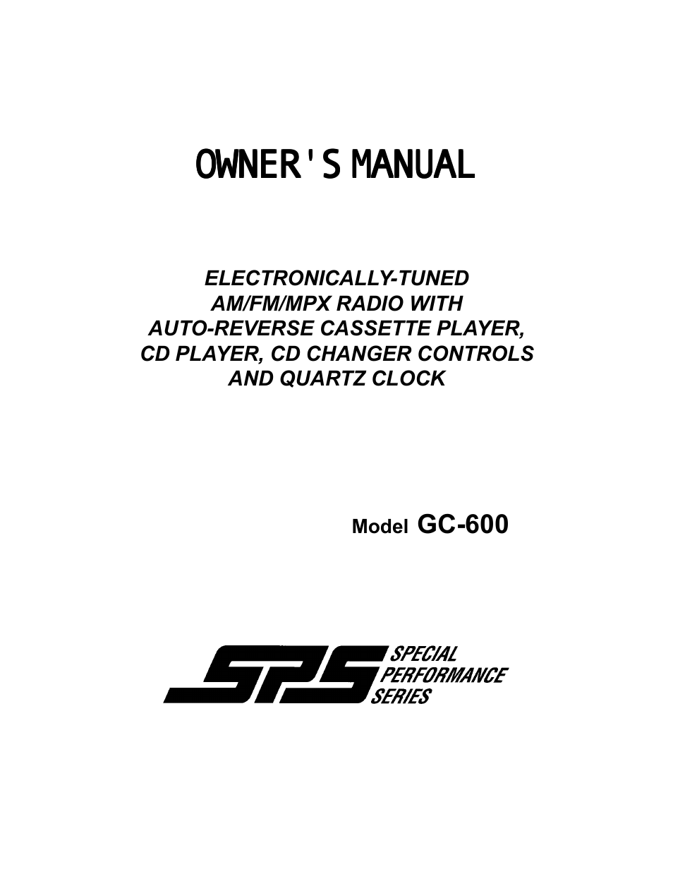 Audiovox GC-600 User Manual | 12 pages