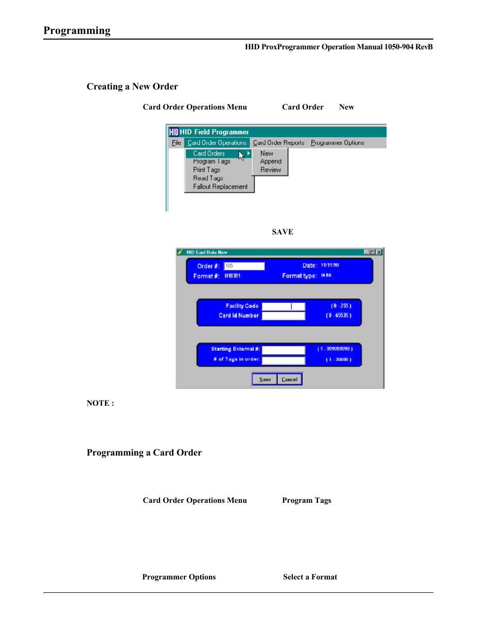 Programming | HID Prox Programmer Installation Guide User Manual | Page 11 / 21